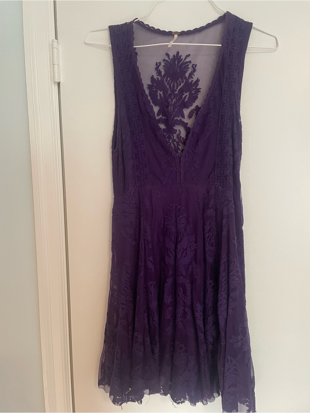 Free People Deep Plum Strapless Lace Dress